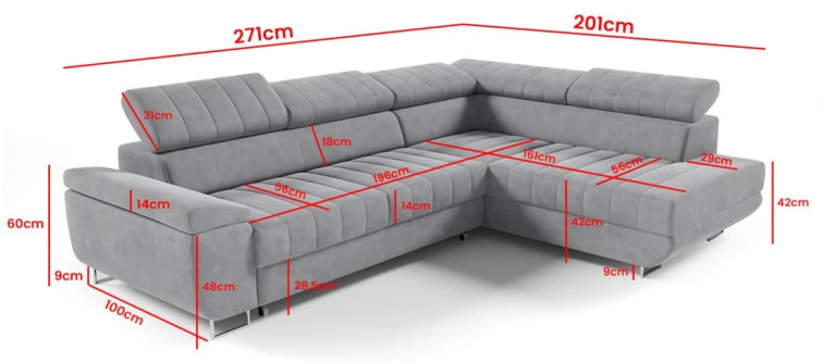 Rohová sedací souprava Horizonte - Monolith 37