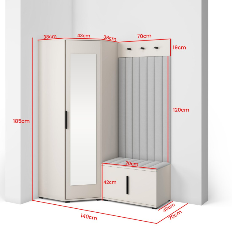 Předsíňová stěna Emi 21 - bílá