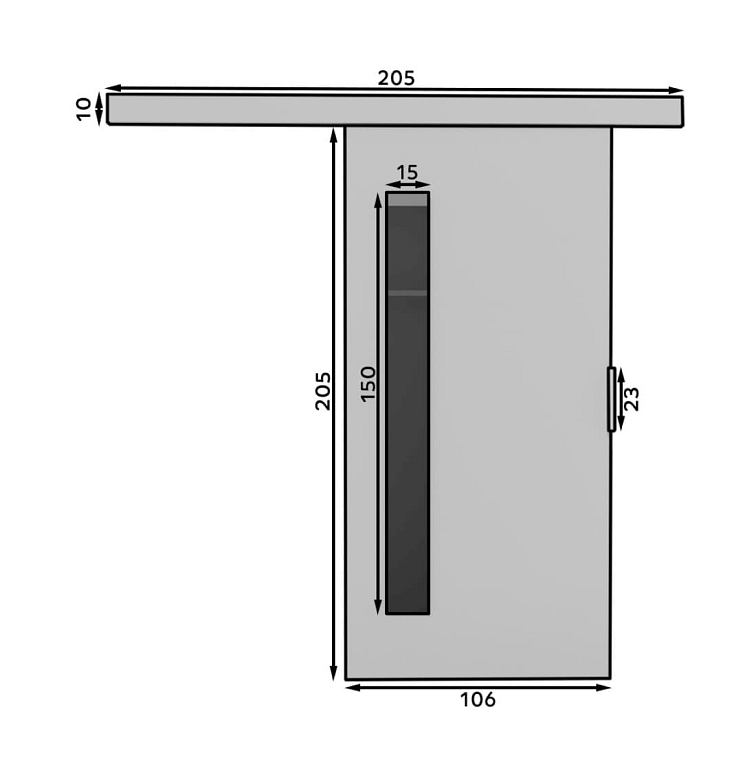 Posuvné dveře Gela - 106 cm