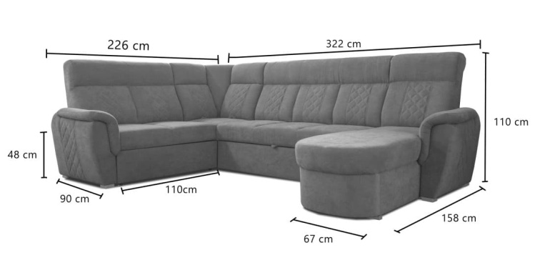 Rozkládací sedací souprava do U Boston - béžová