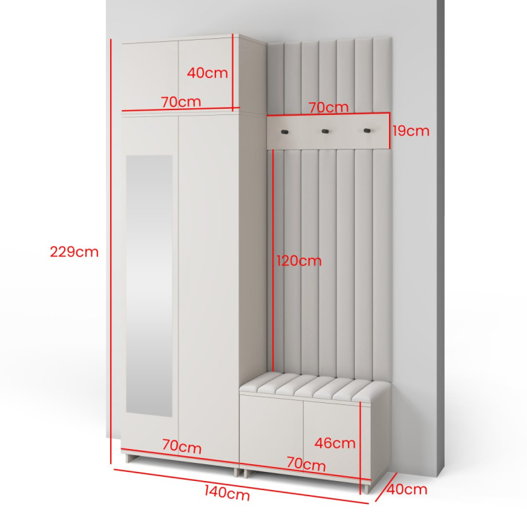 Předsíňová stěna Emi 21 - bílá