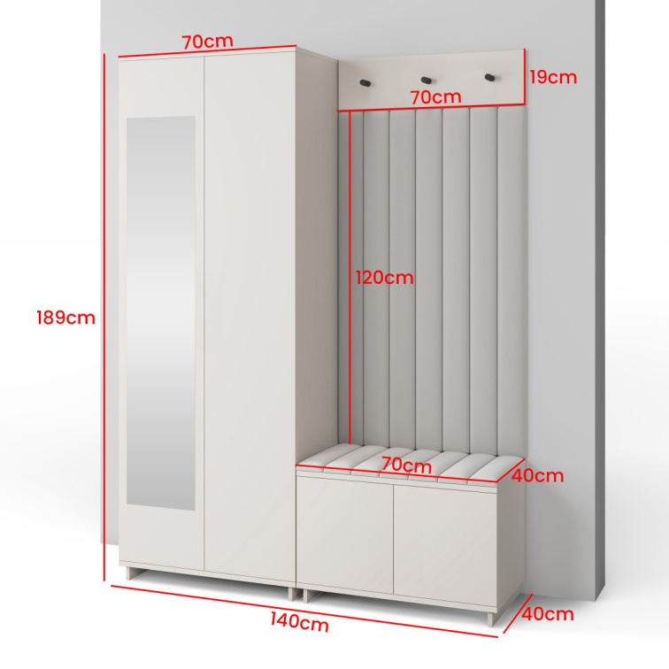 Předsíňová stěna Emi 21 - bílá