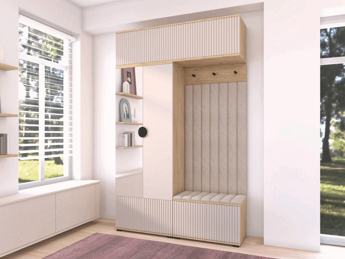 Předsíňová stěna Bello 2 - 2cm nožky, zrcadlo