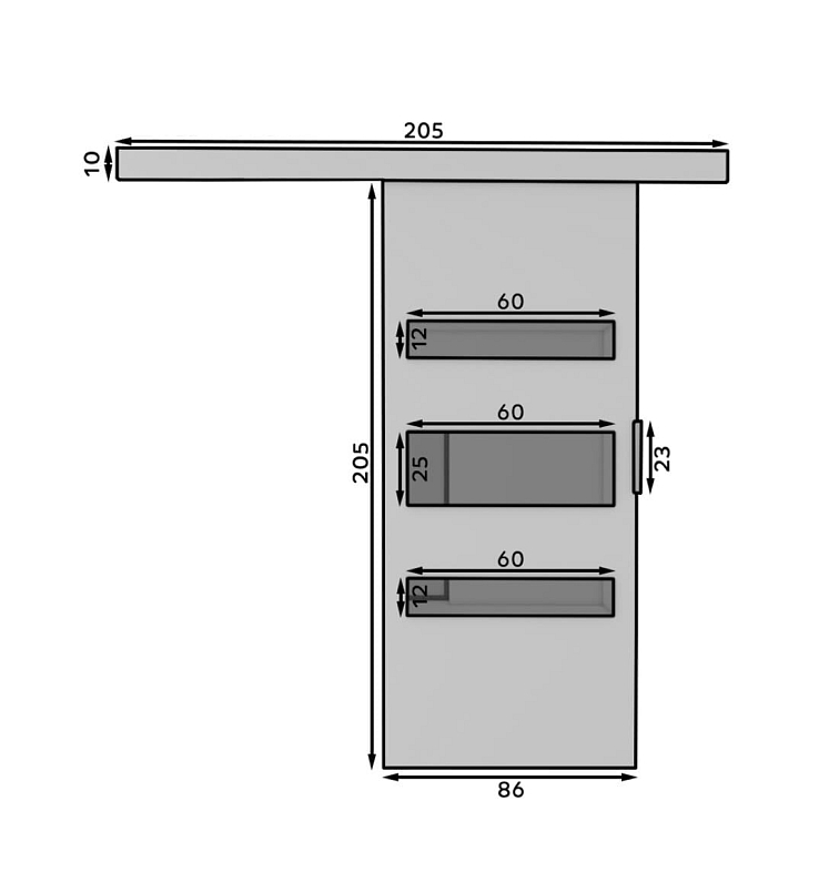 Posuvné dveře Desio - 86 cm