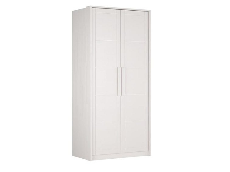 Buková šatní skříň Timo II - bílá