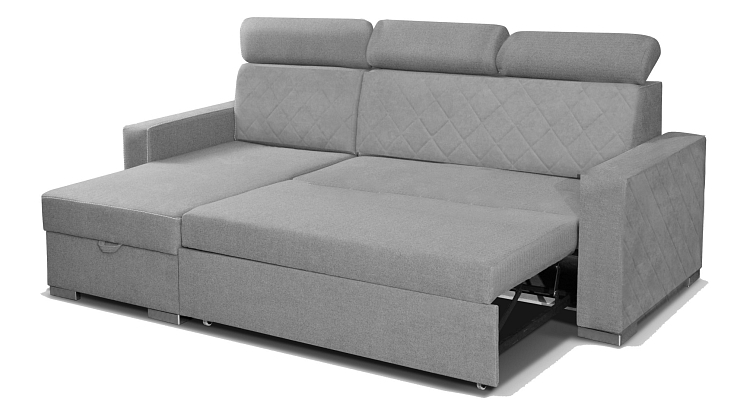 Rozkládací sedací souprava do L Lars - šedá