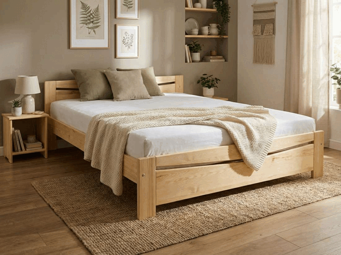 Manželská postel TK 03 - masiv borovice