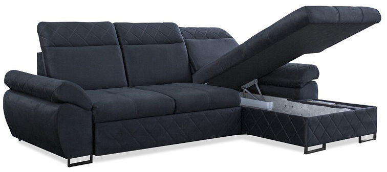 Rozkládací sedací souprava do L - Santana - hnědá