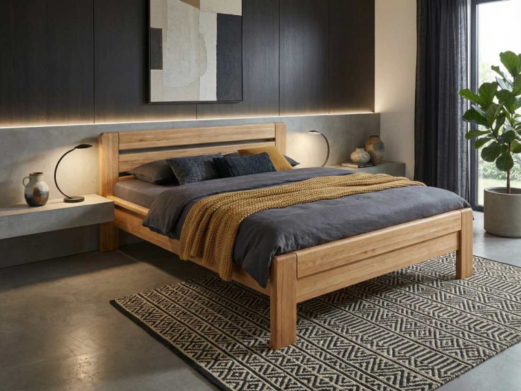 Masivní postele z buku a dubu od českého výrobce HP nábytek