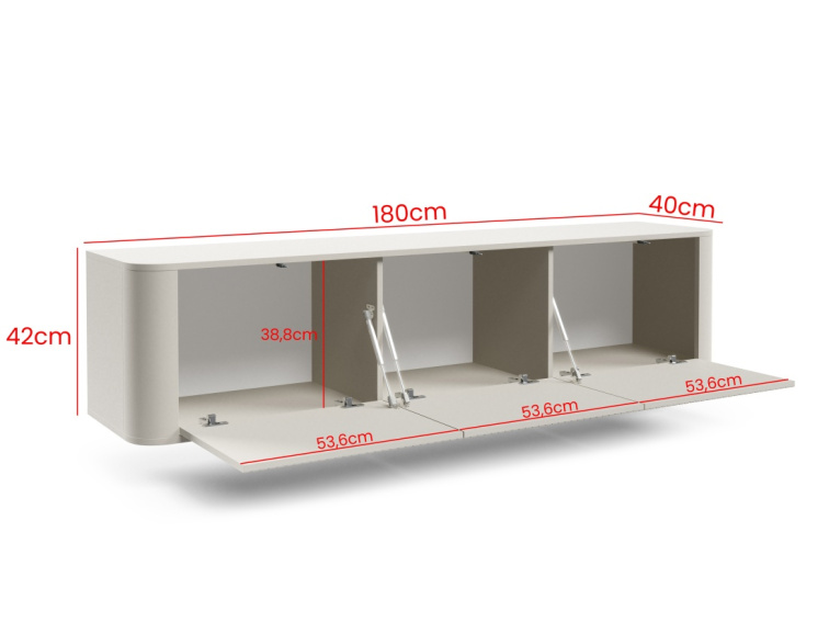 Závěsný TV stolek Trenza 180 cm - Kašmír