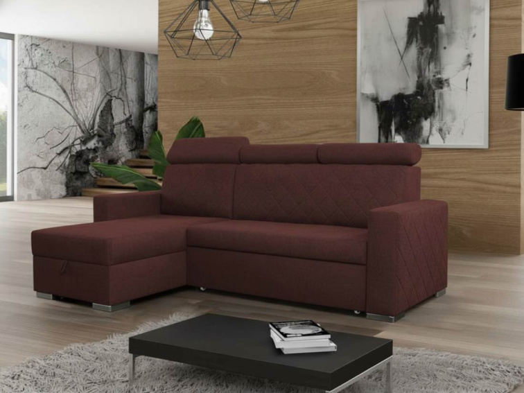 Rozkládací sedací souprava do L Lars - vínová