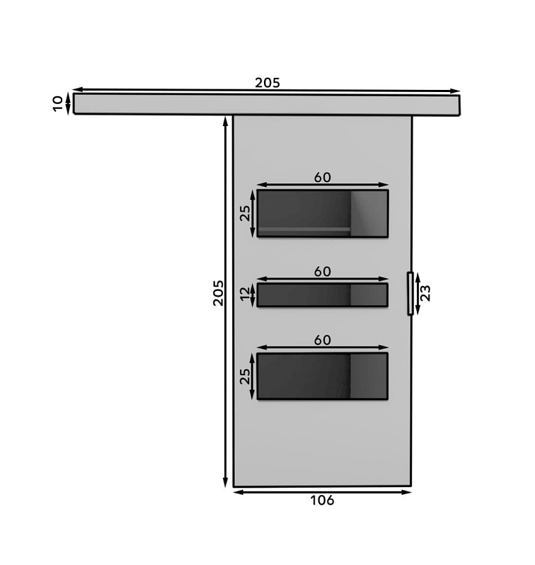 Posuvné dveře Cento - 106 cm