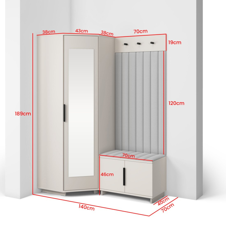 Předsíňová stěna Emi 21 - bílá
