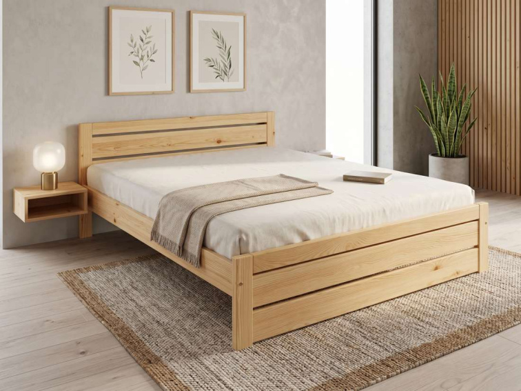 Manželská postel Ravona - borovice