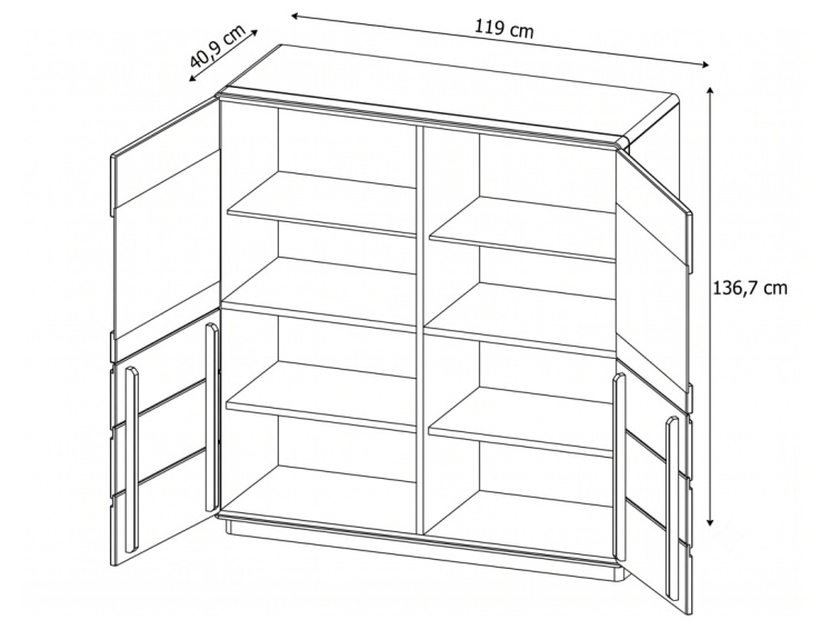 Dubová komoda Atlanta IV - pálený dub