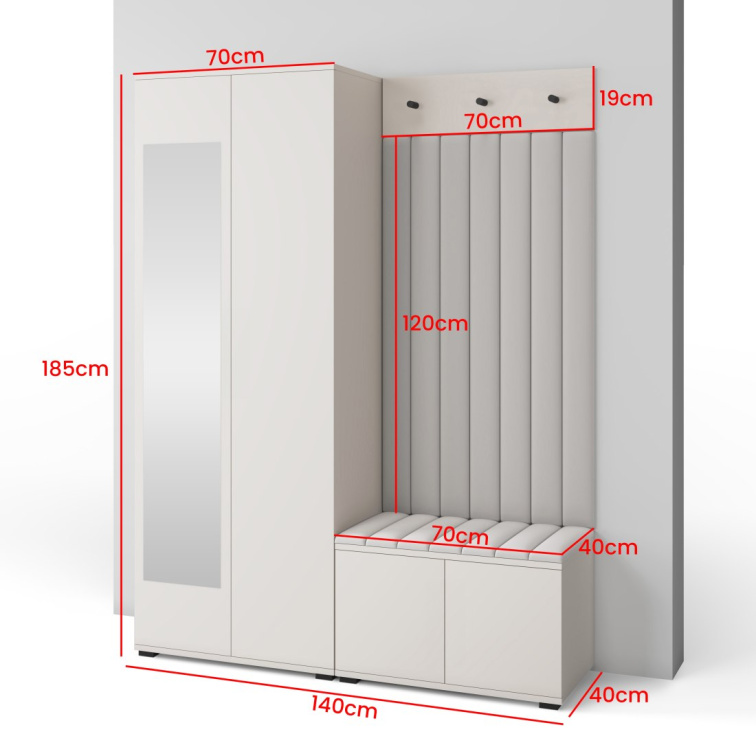 Předsíňová stěna Emi 21 - bílá