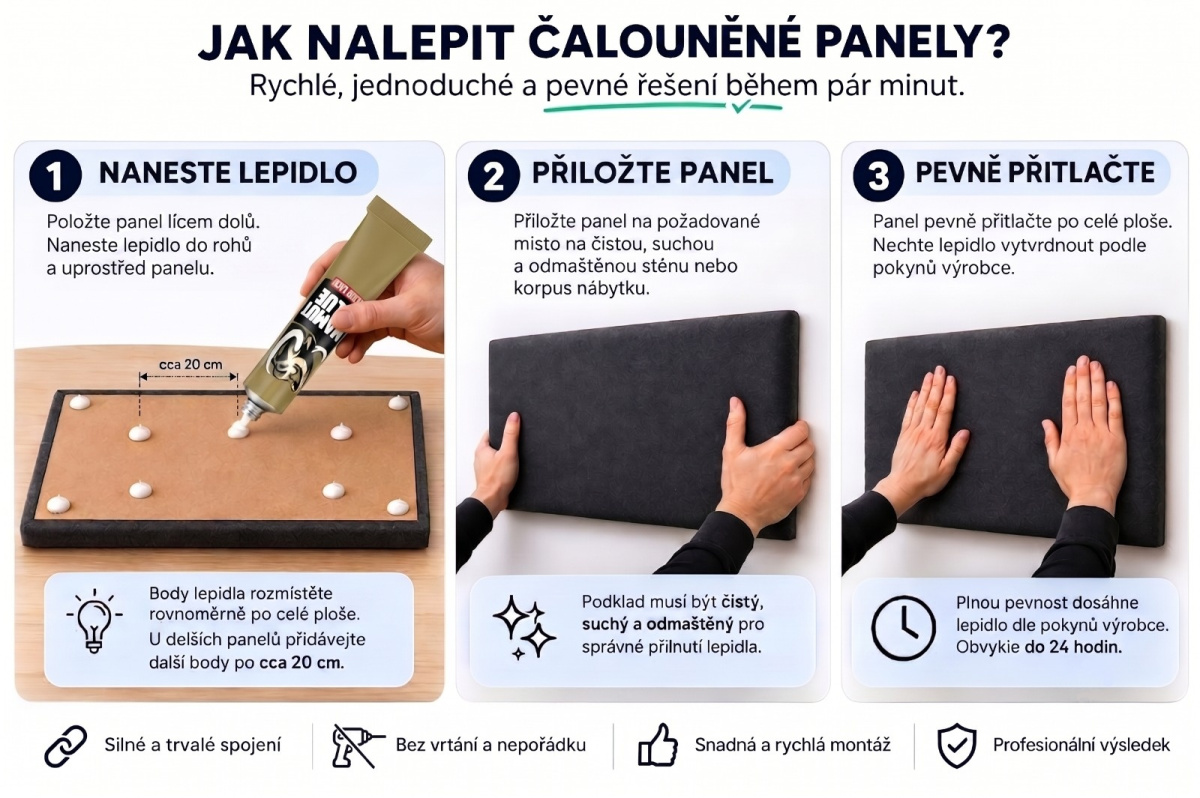 Jak nalepit čalouněné panely?