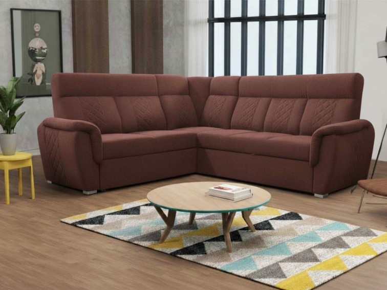 Rohová rozkládací sedací souprava Boston - vínová