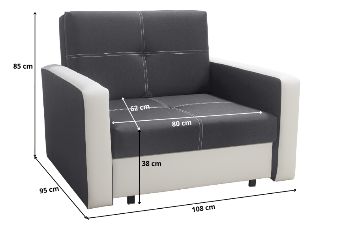 Rozkládací pohovka Bella 1 - Sawana 14/Madryt 920