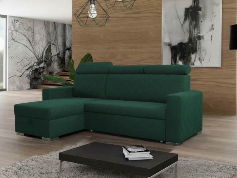 Rozkládací sedací souprava do L Lars - zelená