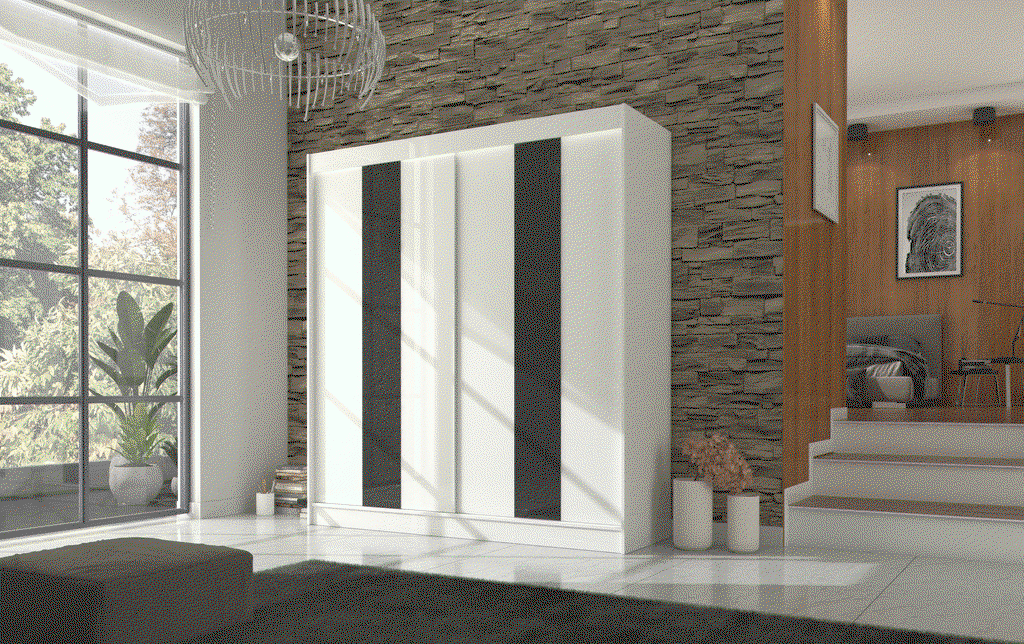 Šatní skříň s posuvnými dveřmi Karen - 200 cm