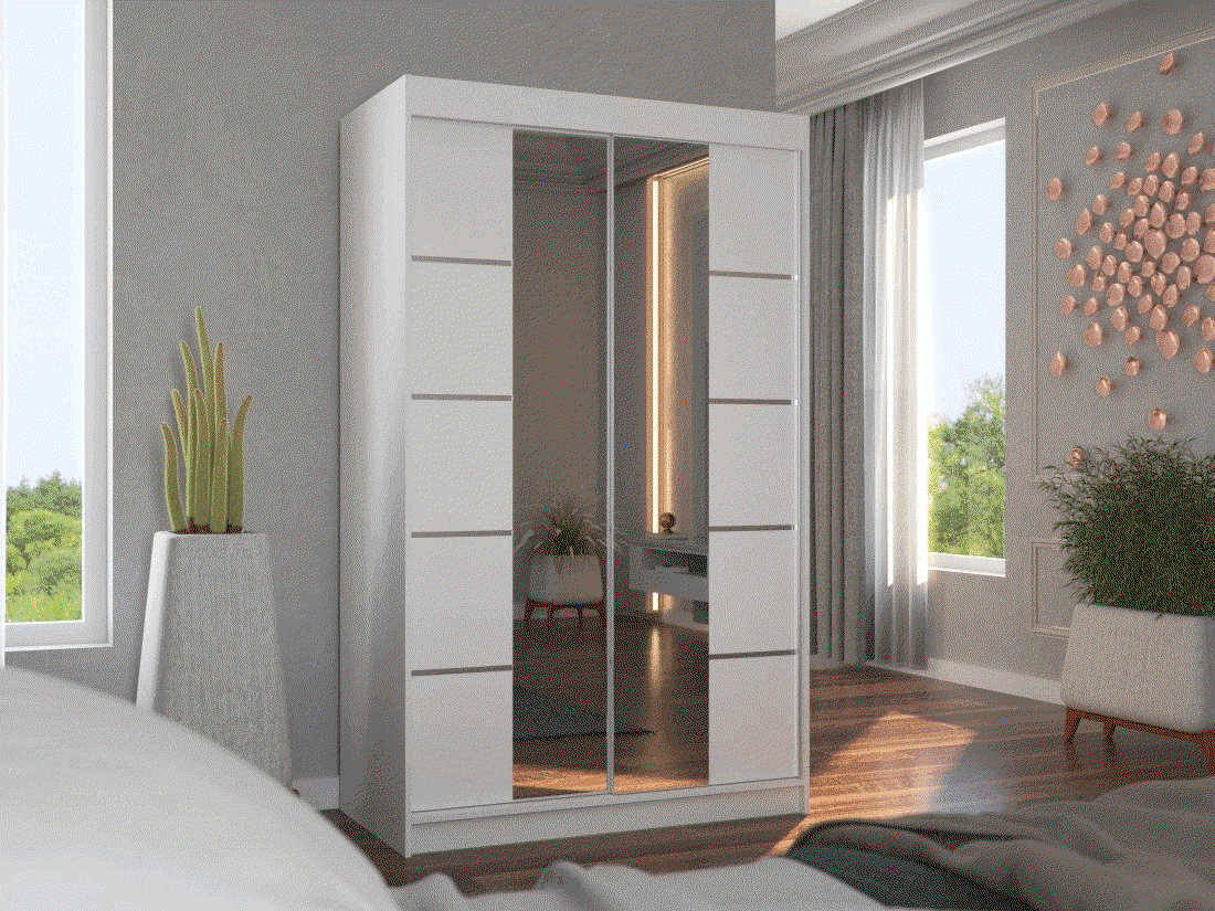 Šatní skříň s posuvnými dveřmi Nordic - 120 cm