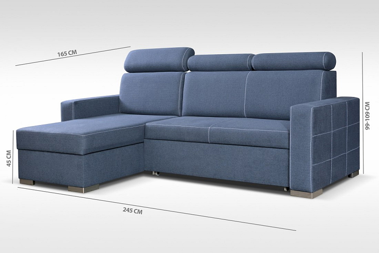 Rozkládací sedací souprava do L Lars - hnědá