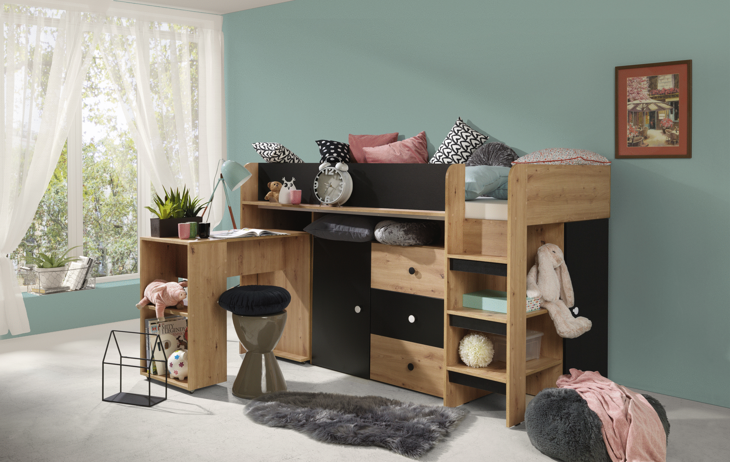 Multifunkční patrová postel pro 1 – Smart 1