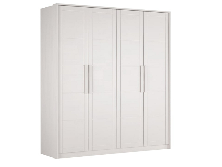 Buková šatní skříň Timo IV - bílá