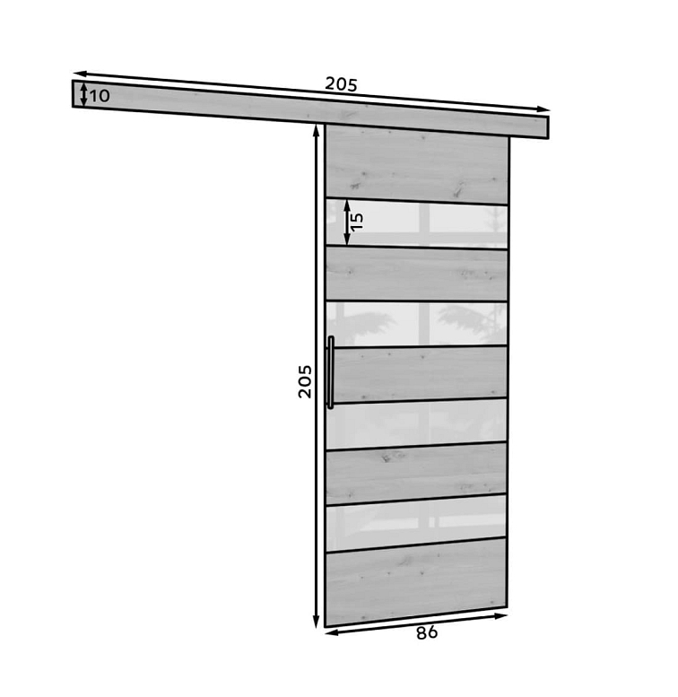 Posuvné dveře Milou - 86 cm