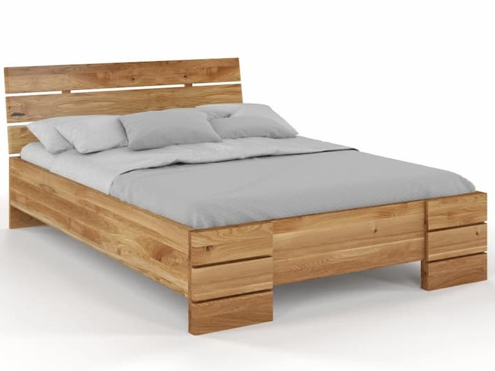 Dubová postel Sandemo - zvýšená - bezbarvý olej
