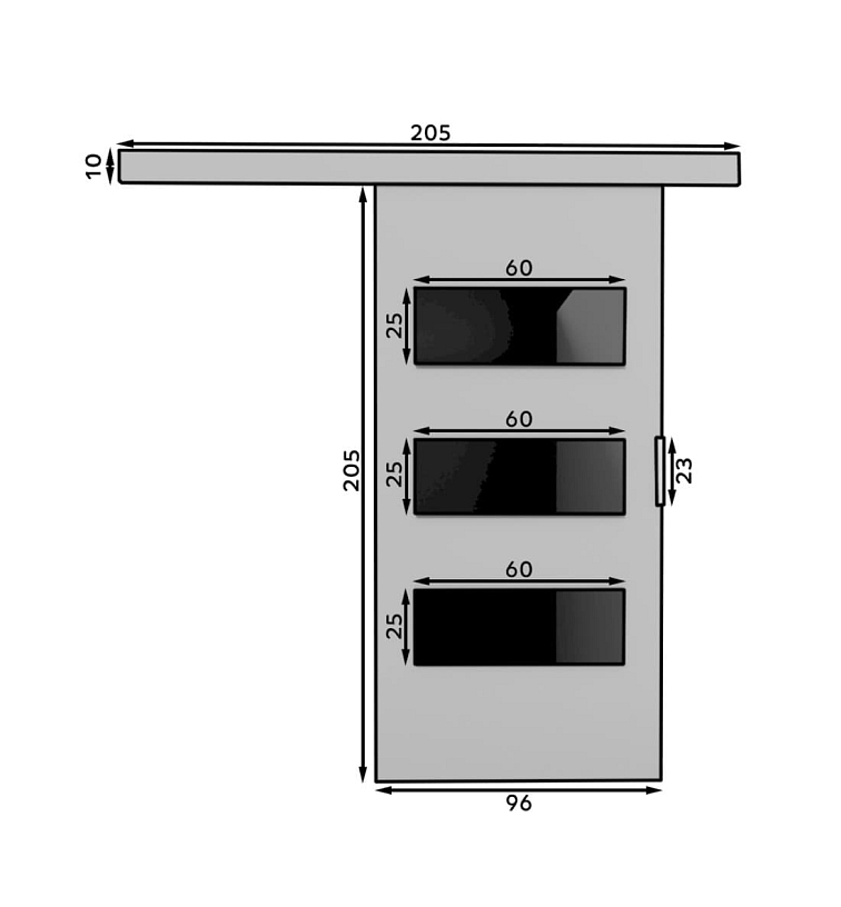 Posuvné dveře Ares - 96 cm