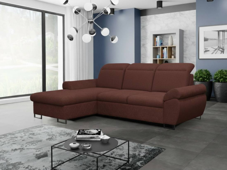 Rozkládací sedací souprava do L - Santana - vínová