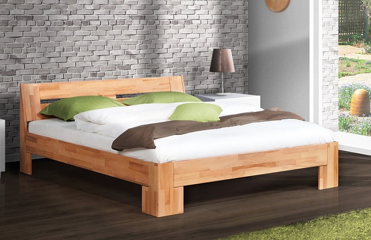 Buková postel Granita + matrace + rošty zdarma