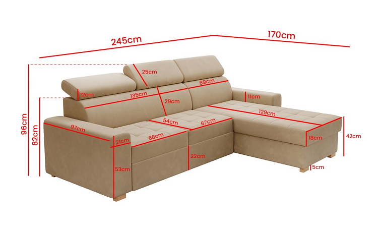 Rozkládací sedací souprava do L Mones - Kronos 35