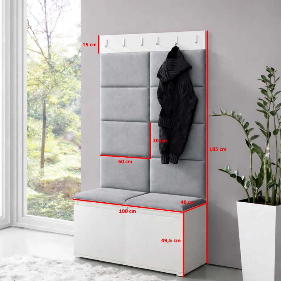 Předsíňová stěna Emi 1 - bílá