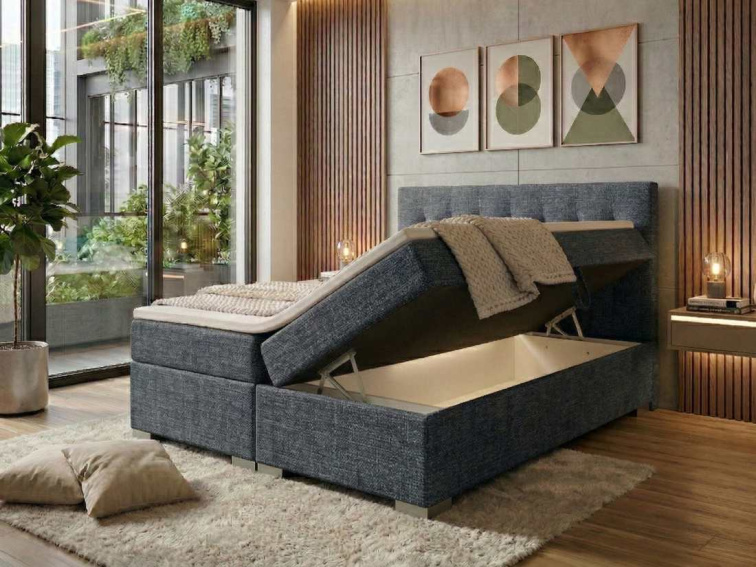 Boxspring Silver - modrá