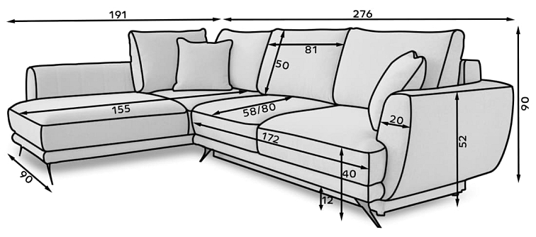 Rohová rozkládací sedačka Larde - Flores 05