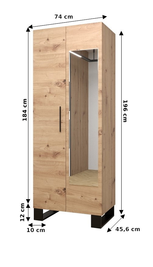 Předsíňová stěna se zrcadlem Artin 14 - dub Artisan