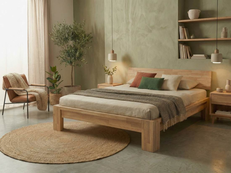 Dubová manželská postel Montana Sonoma