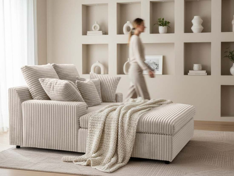 Pohovka/lenoška Lazy one - Krémová 01