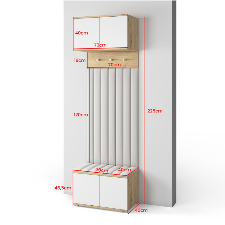 Předsíňová stěna Emi 21 - bílá