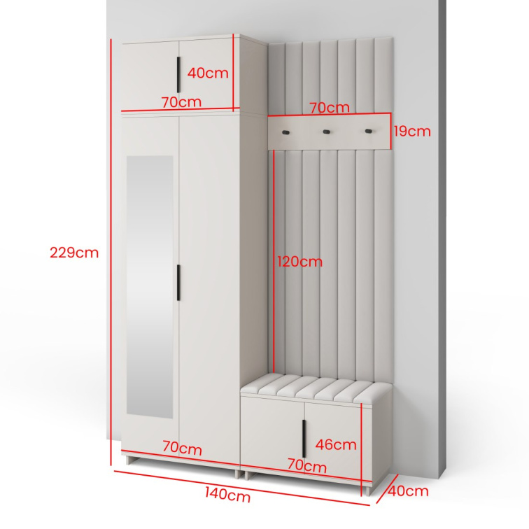 Předsíňová stěna Emi 21 - bílá