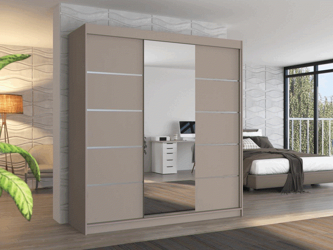 Šatní skříň s posuvnými dveřmi Bergen - 200 cm