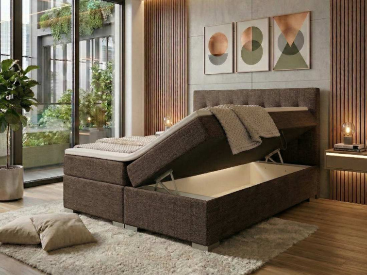 Boxspring Silver - hnědá
