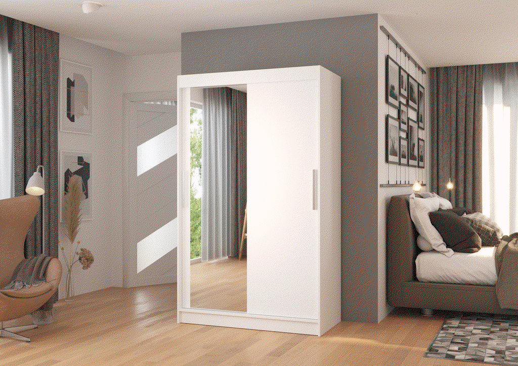 Šatní skříň s posuvnými dveřmi Bario - 120 cm