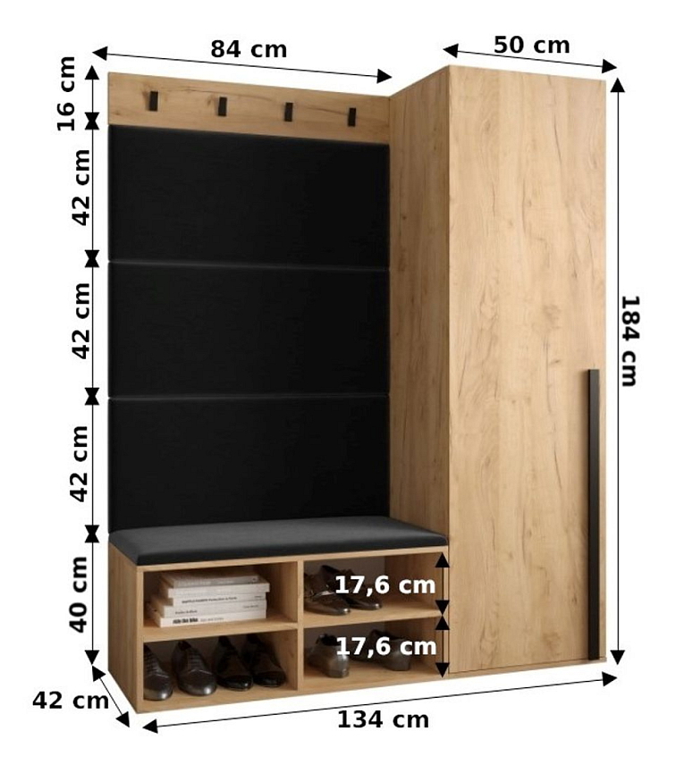 Předsíňová stěna Miro 6 - bílá