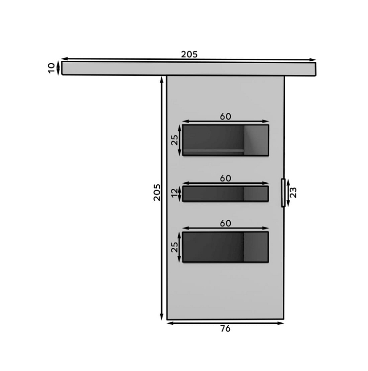 Posuvné dveře Cento - 76 cm
