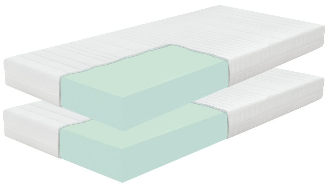 Rozkládací postel Relax včetně 2ks matrací Logan - natur - masiv borovice