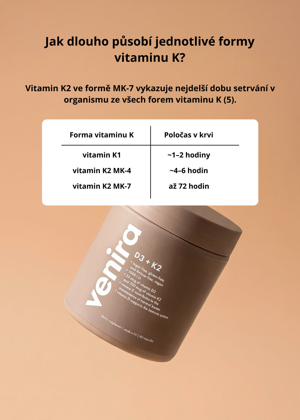 VENIRA vitamin D3 + K2